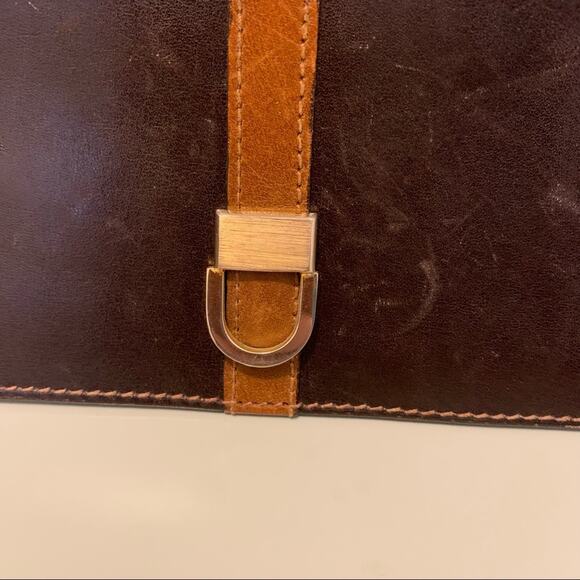 Vintage Raleighs Wallet Leather Bifold 2 Tone Brown Brass Italy 3.75 x 6.5 - Picture 4 of 14